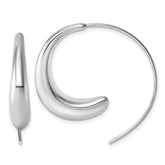 Sterling Silver Rhodium-plated Polished Graduated Circle Threader Earrings